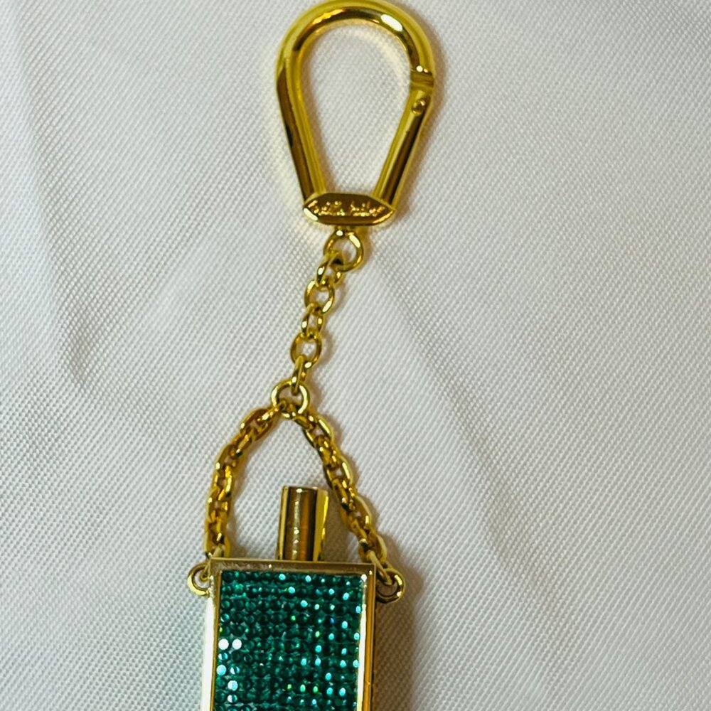 BOX & DUSTER + Judith Leiber Green Crystal Minaudière Keychain Charm - Picture 5 of 7